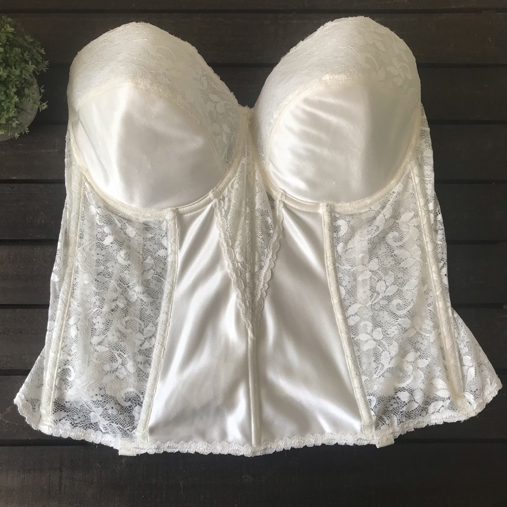 Carnival Lace Full Coverage Torsolette Strapless Bustier Underwire Size 42D - Picture 2 of 16